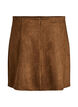 Krótka trapezowa spódnica z imitacji zamszu, Brązowy, Packshot image number 1