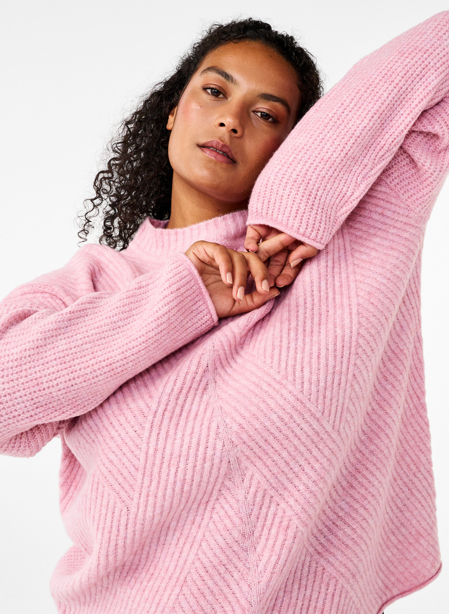 Zizzi Sweter w paski z dlugimi rekawami, Corsage Mel., Image image number 0