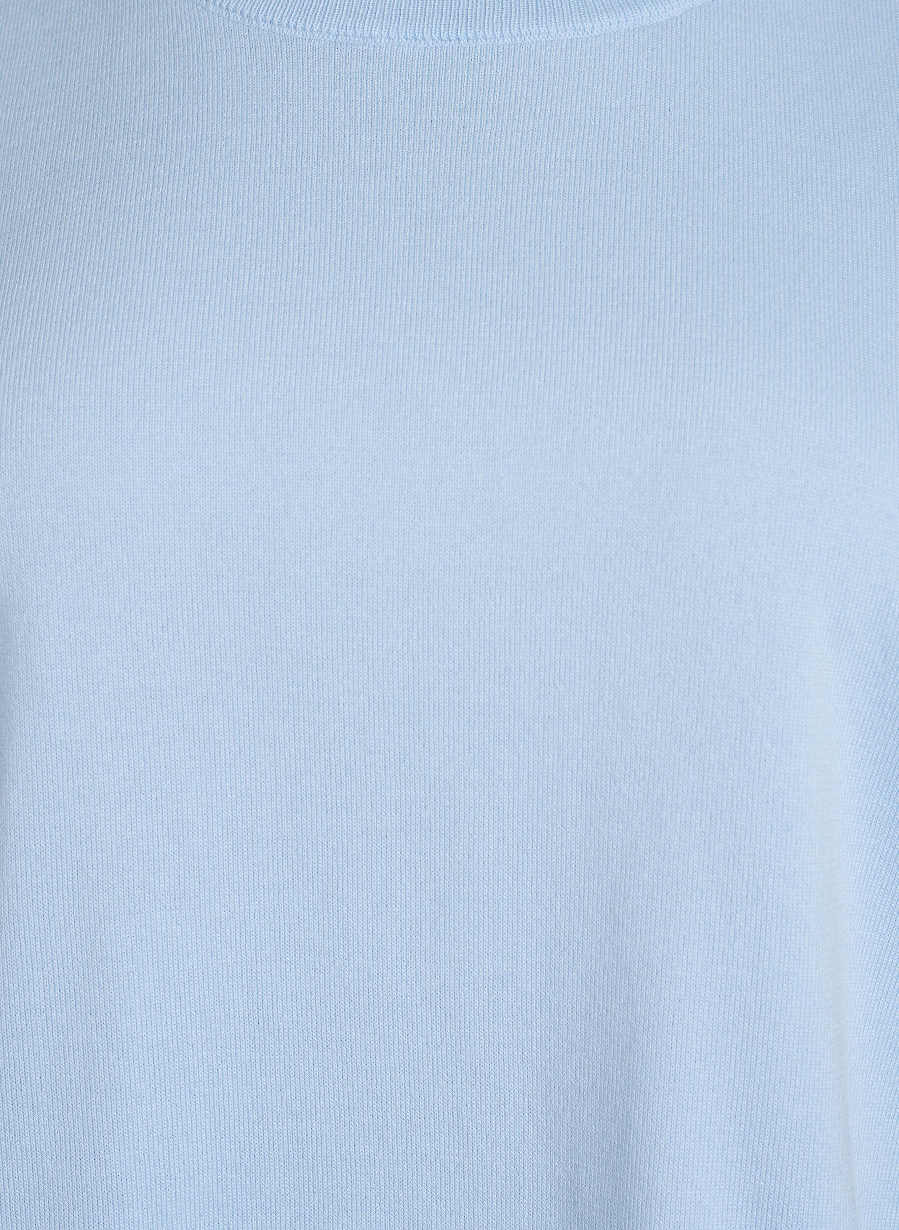 Zizzi Cienko dzianinowa bluzka z kr&oacute;tkimi rekawami, Niebieskie, Packshot image number 2