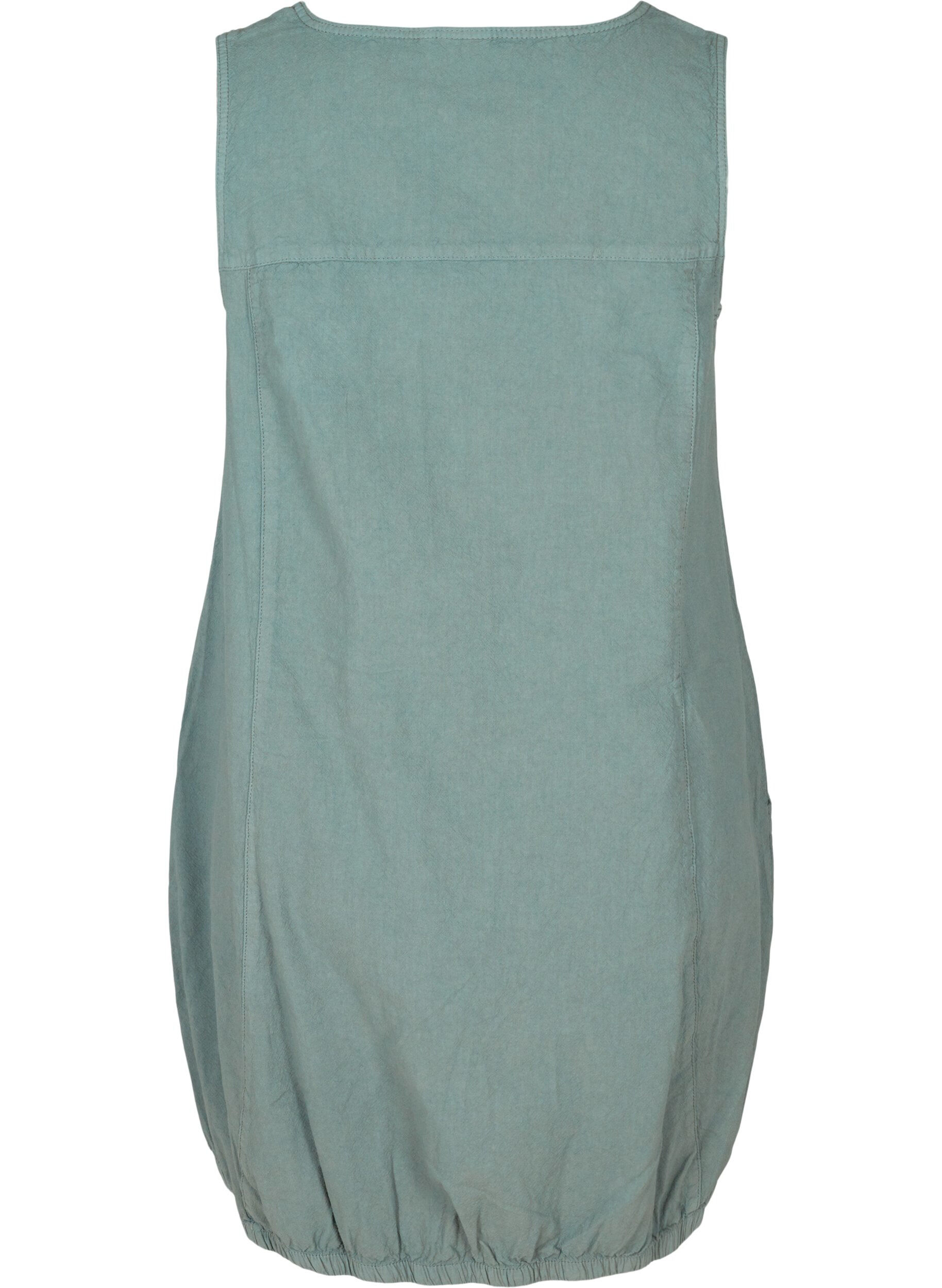 Zizzi Sleeveless cotton dress, Balsam Green, Packshot image number 1