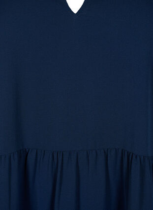 Rozszerzana, odcinana sukienka z krótkim rekawem, Navy Blazer, Packshot image number 2