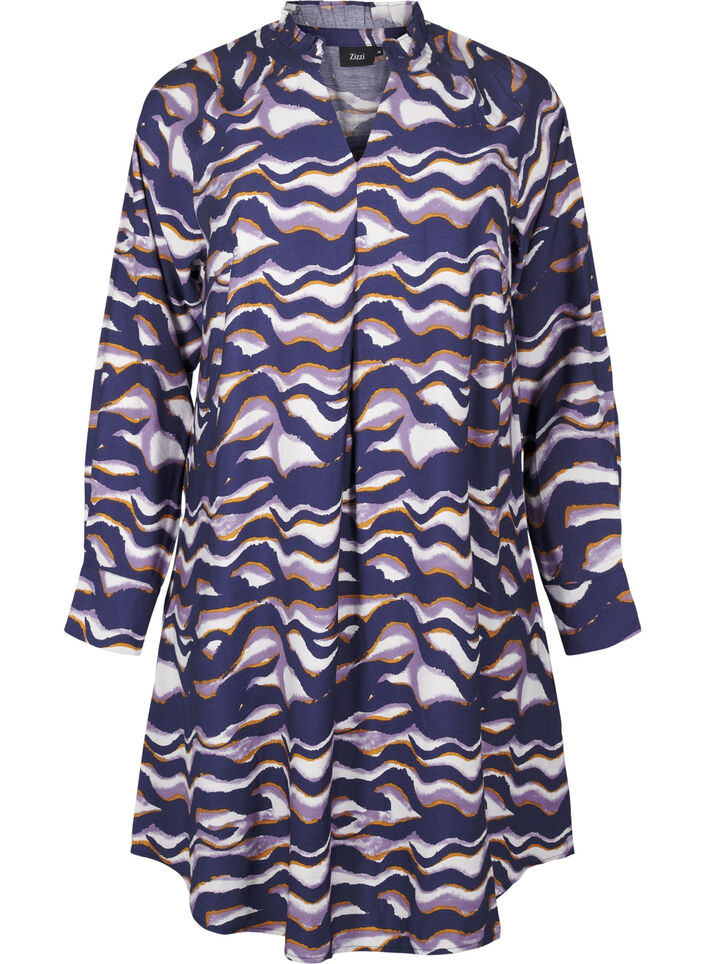 Sukienka do kolan w ksztalcie litery A, z nadrukiem, Naval Academy AOP, Packshot image number 0