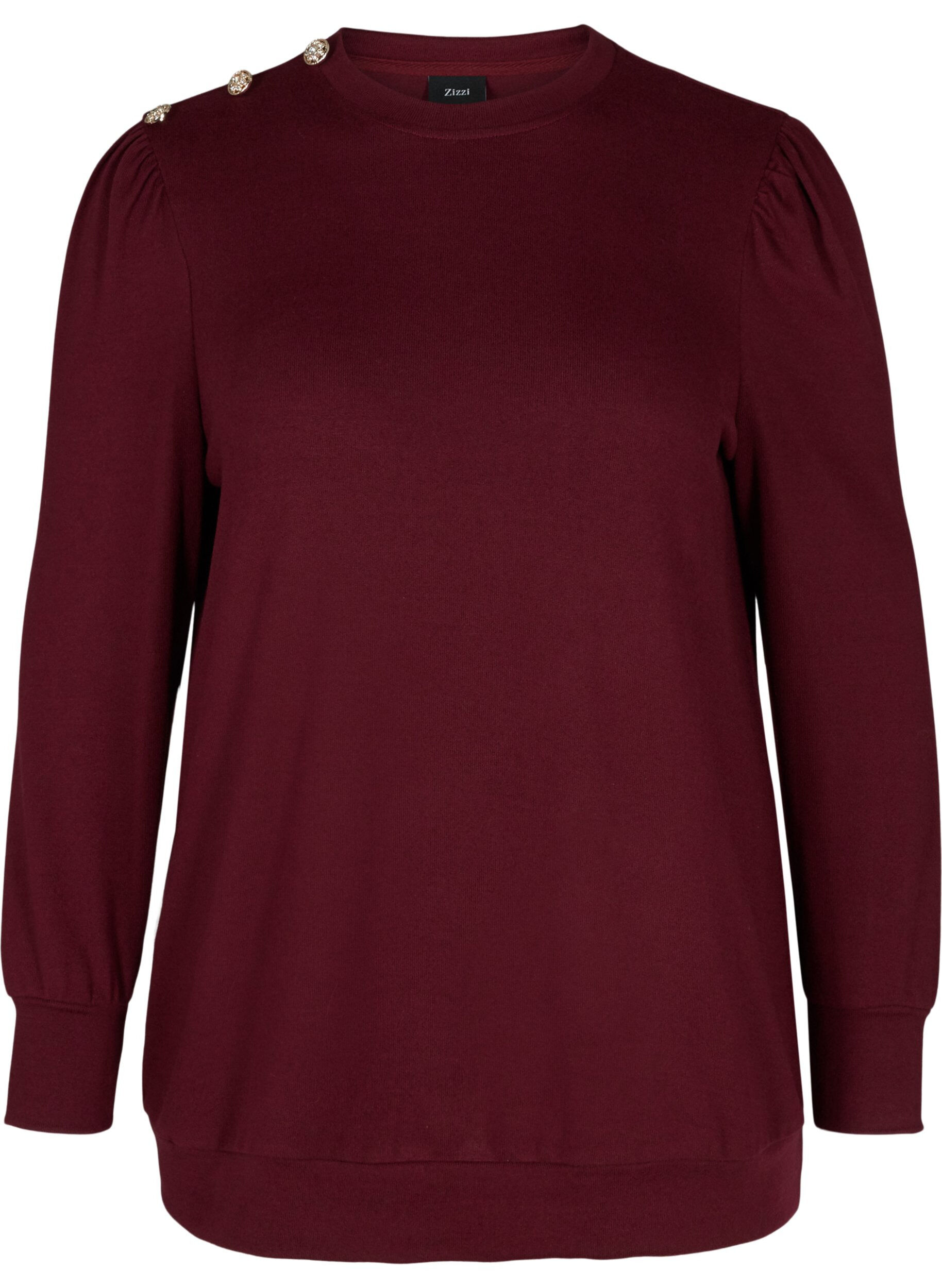 Zizzi Long-sleeved blouse with shoulder detail, Port Royal, Packshot image number 0