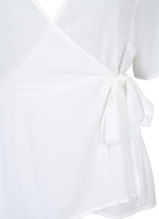Wiskozowa bluzka w kopertowym stylu, Bright White, Packshot image number 2