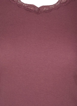 Bluzka w prazki z dlugimi rekawami i koronkowymi detalami, Rose Taupe, Packshot image number 2