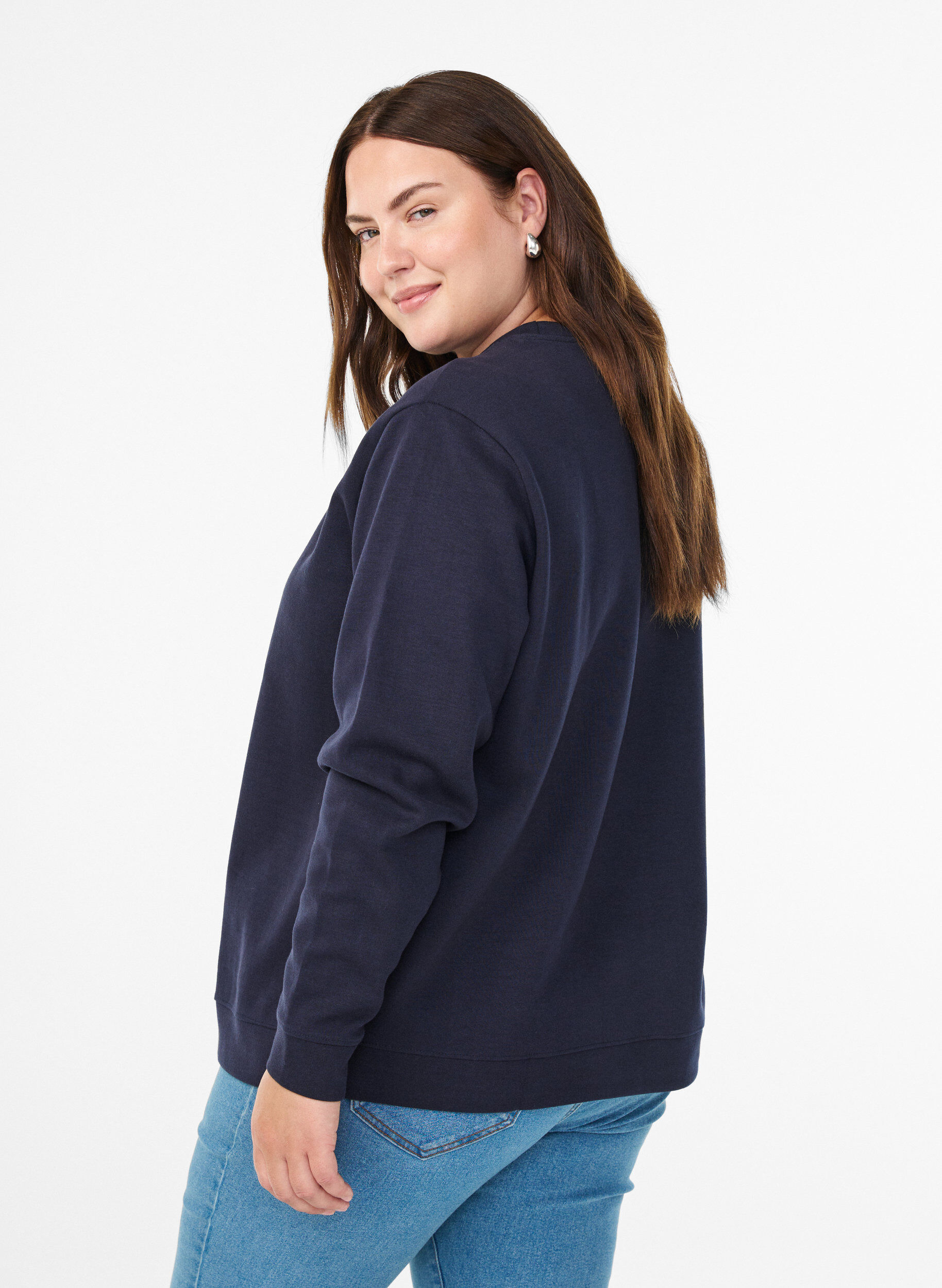 ZizziBluza z okraglym dekoltem, Niebieskie, Model image number 2