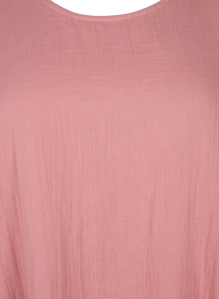 Bawelniana sukienka z krótkim rekawem w ksztalcie litery A, Old Rose, Packshot image number 2