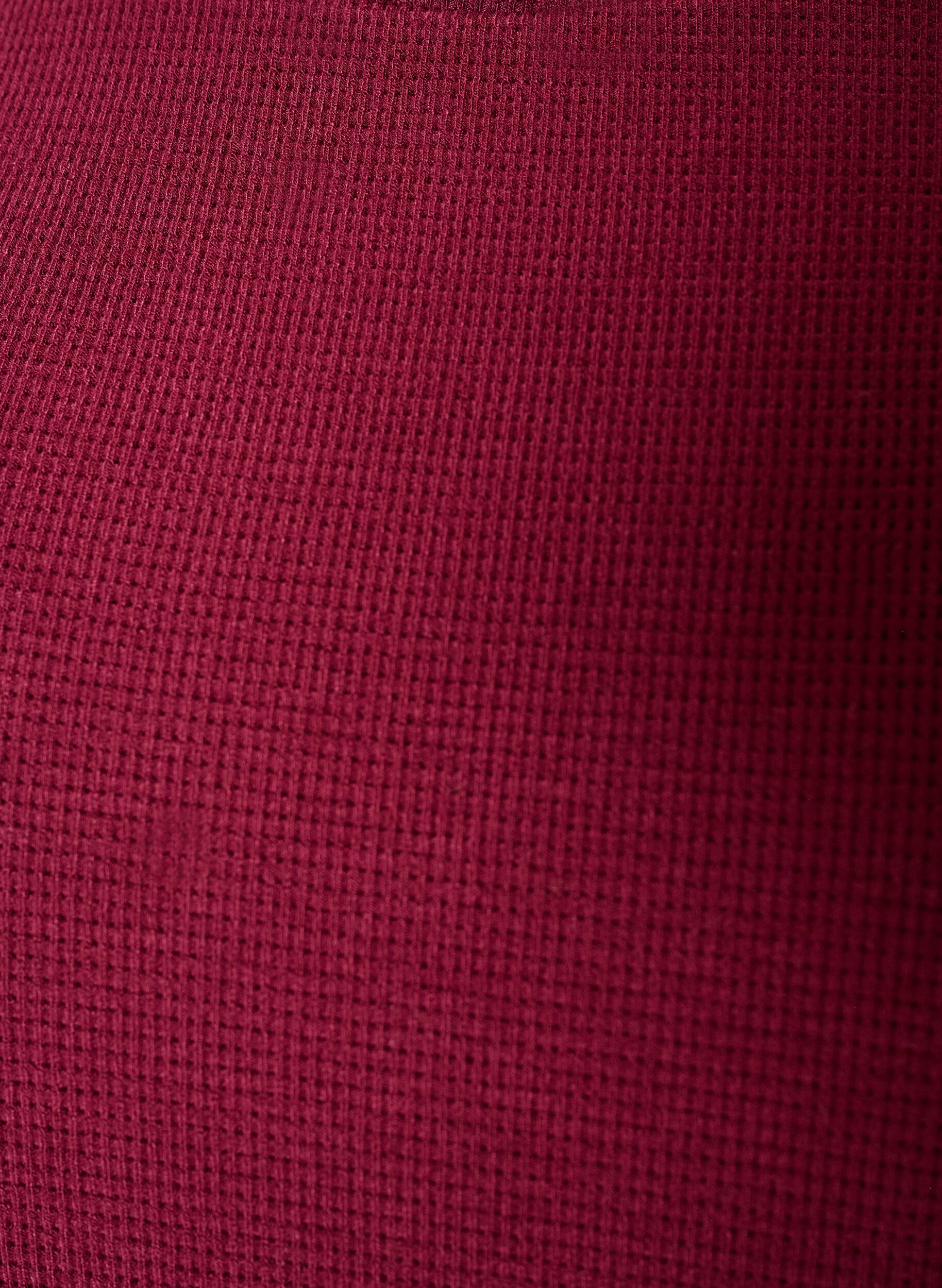 ZizziBluzka z faktura i rekawami do lokcia, Czerwony, Packshot image number 2
