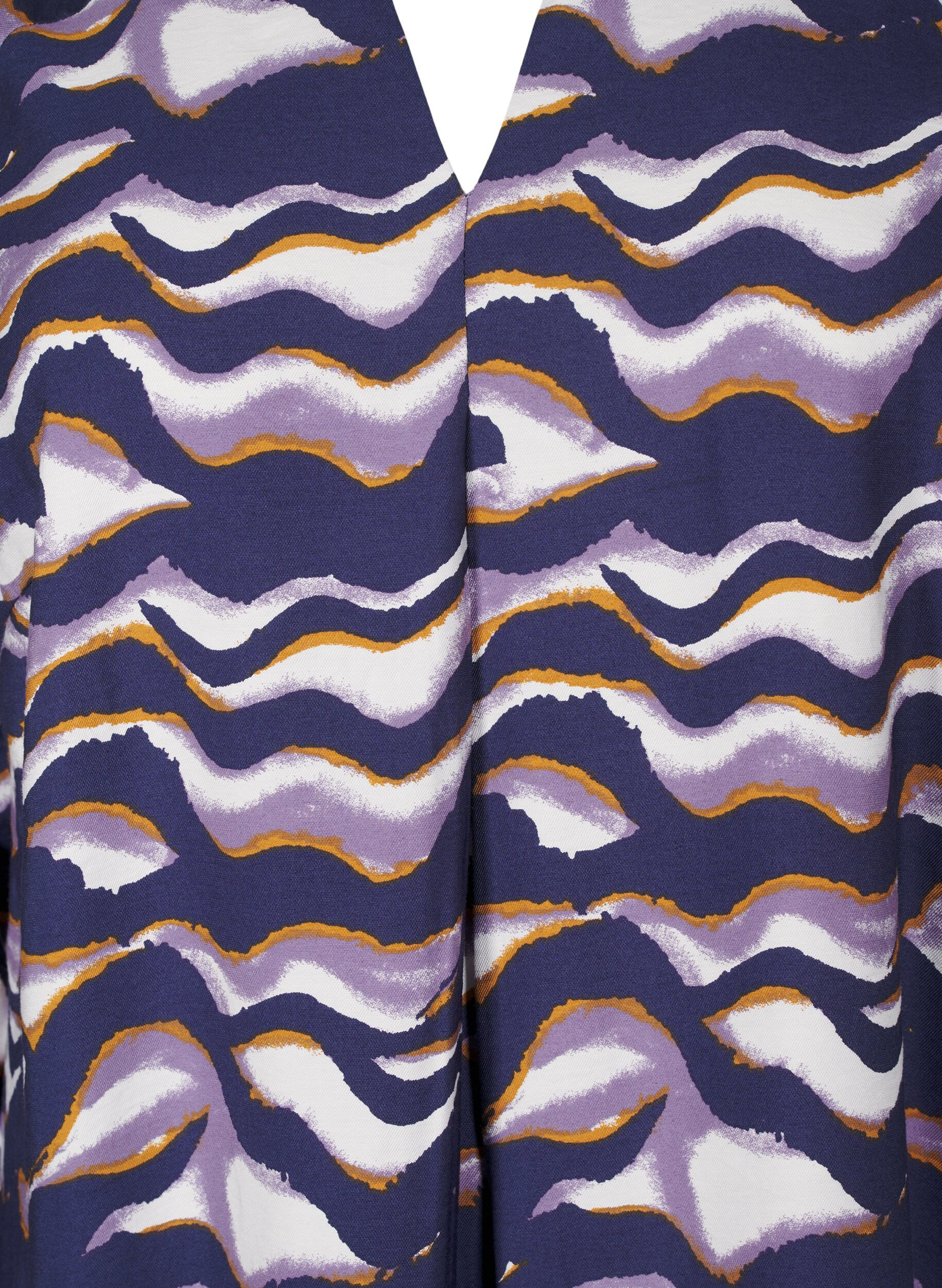 Zizzi Sukienka do kolan w ksztalcie litery A, z nadrukiem, Naval Academy AOP, Packshot image number 2