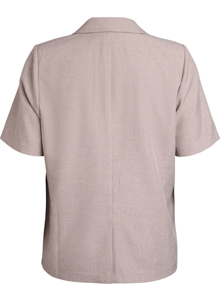 Blekitny marynarka z kr&oacute;tkim rekawem i klapami, Brązowy, Packshot image number 1