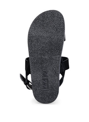 Szerokie sandaly zamszowe, Black, Packshot image number 3