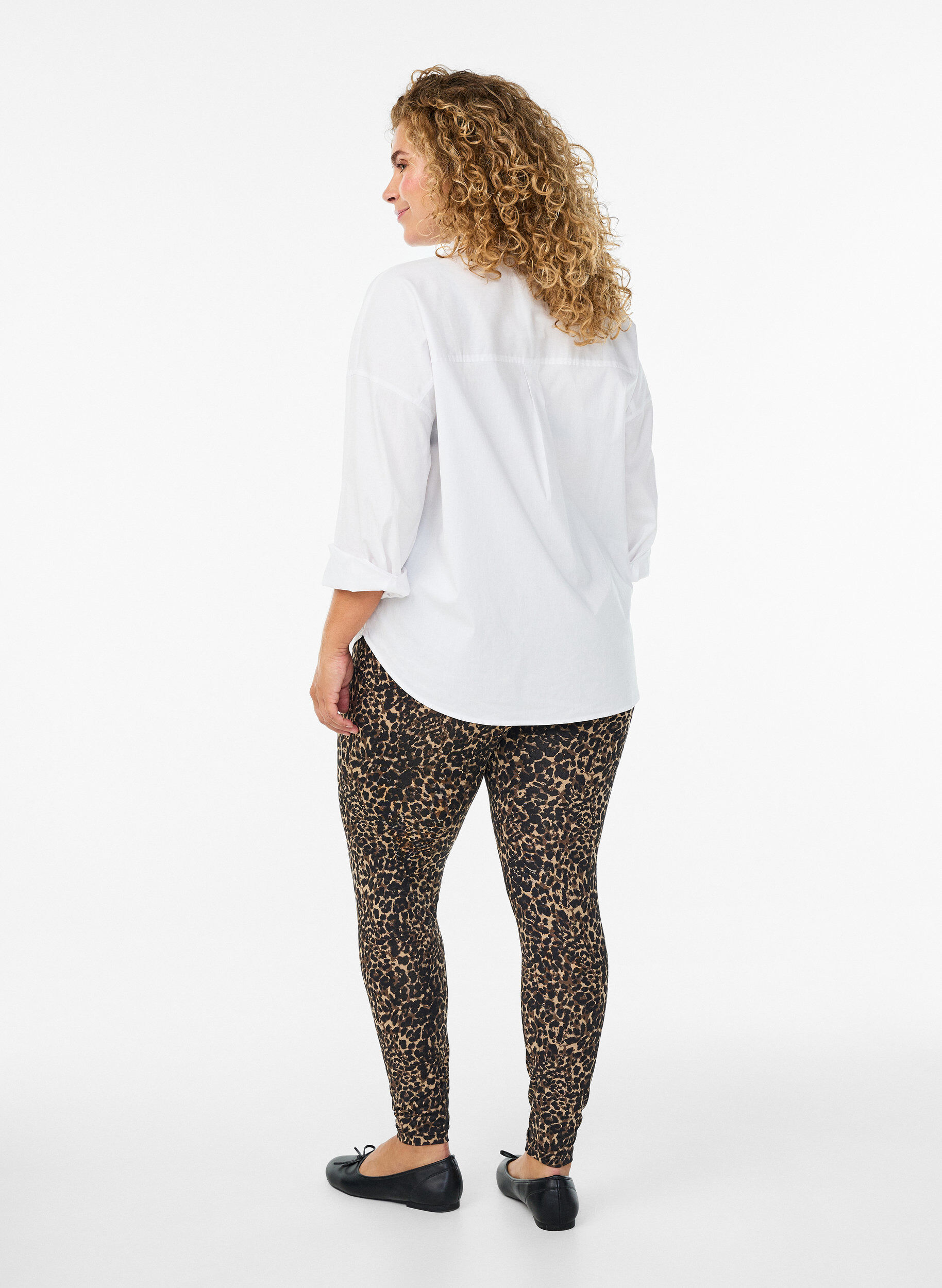 Zizzi Dlugie legginsy 2-pack z normalna talia, Czarne, Model image number 2