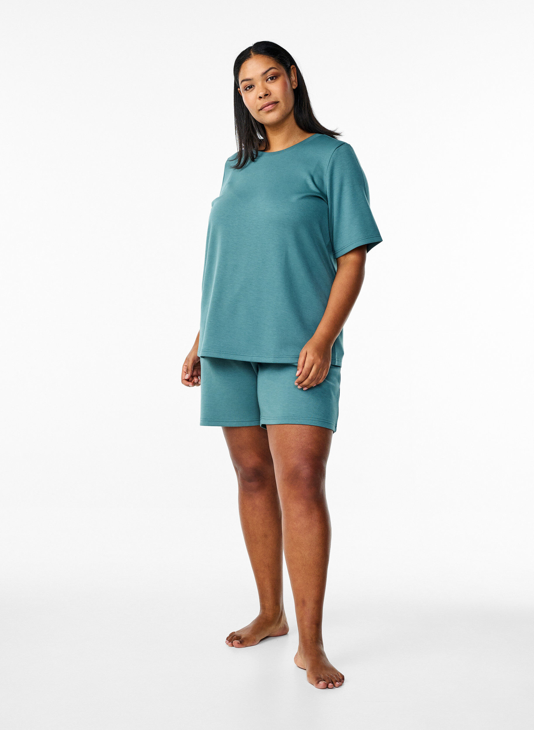 Zizzi Koszulka z mieszanki modalu, Zielony, Model image number 1