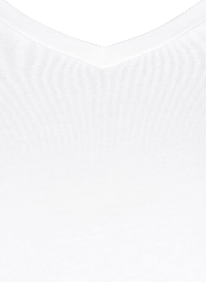 Koszulka typu basic z dekoltem w serek, Biały, Packshot image number 2