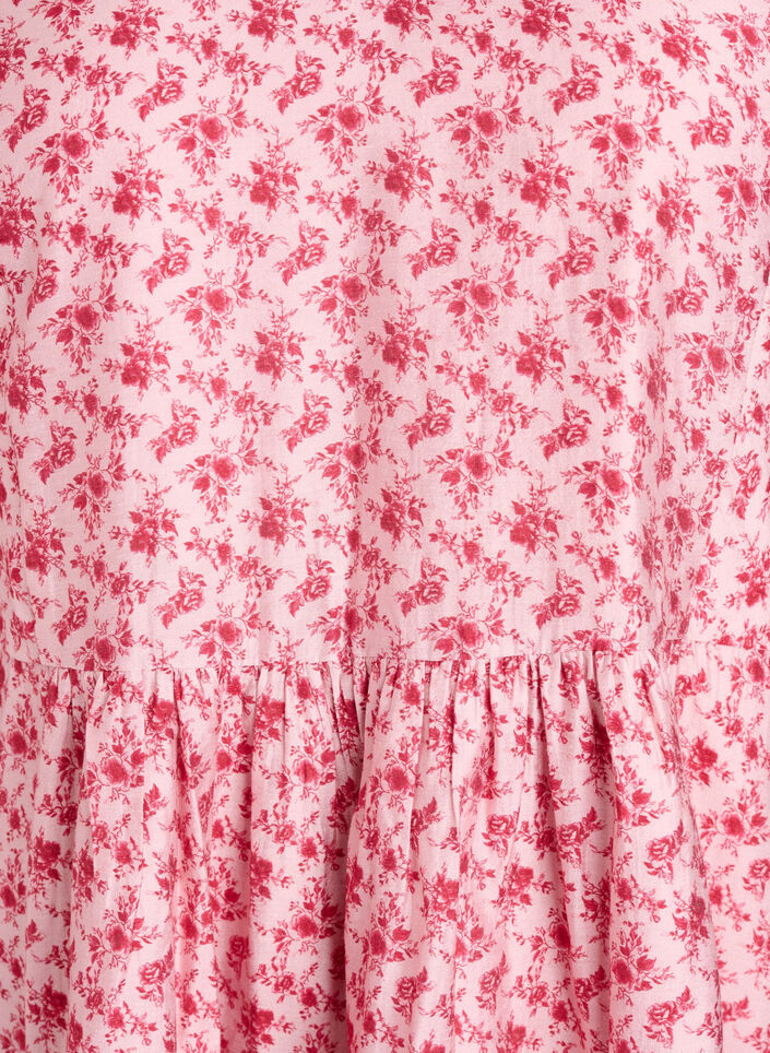 Kr&oacute;tka sukienka z wiskozy o kroju empire z bufiastymi rekawami, Czerwony, Packshot image number 2