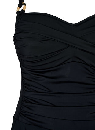 Sukienka kapielowa z drapowaniem i spódnica, Black, Packshot image number 2