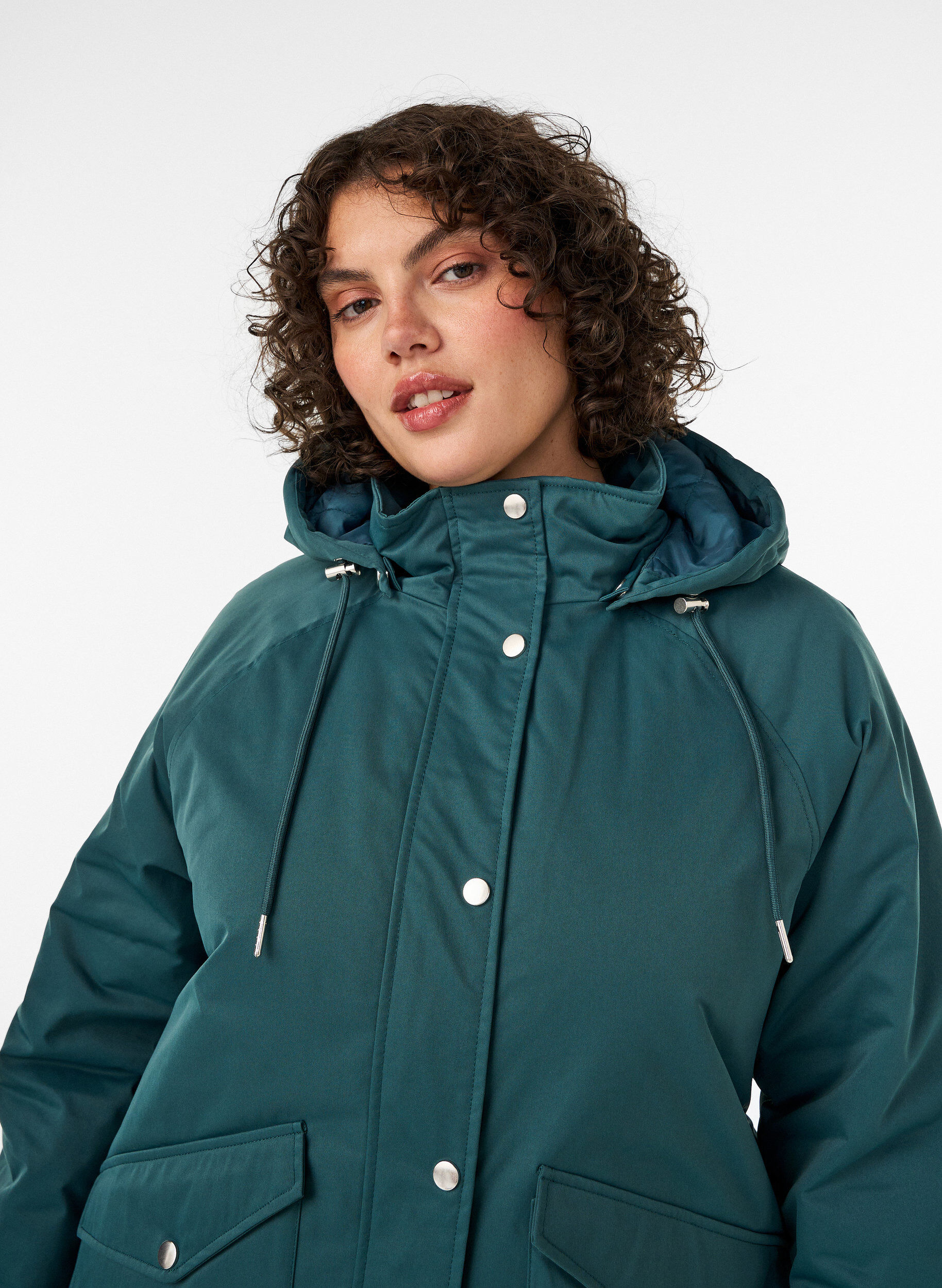ZizziParka z podszewka i odpinana kapturka, Zielony, Model image number 3