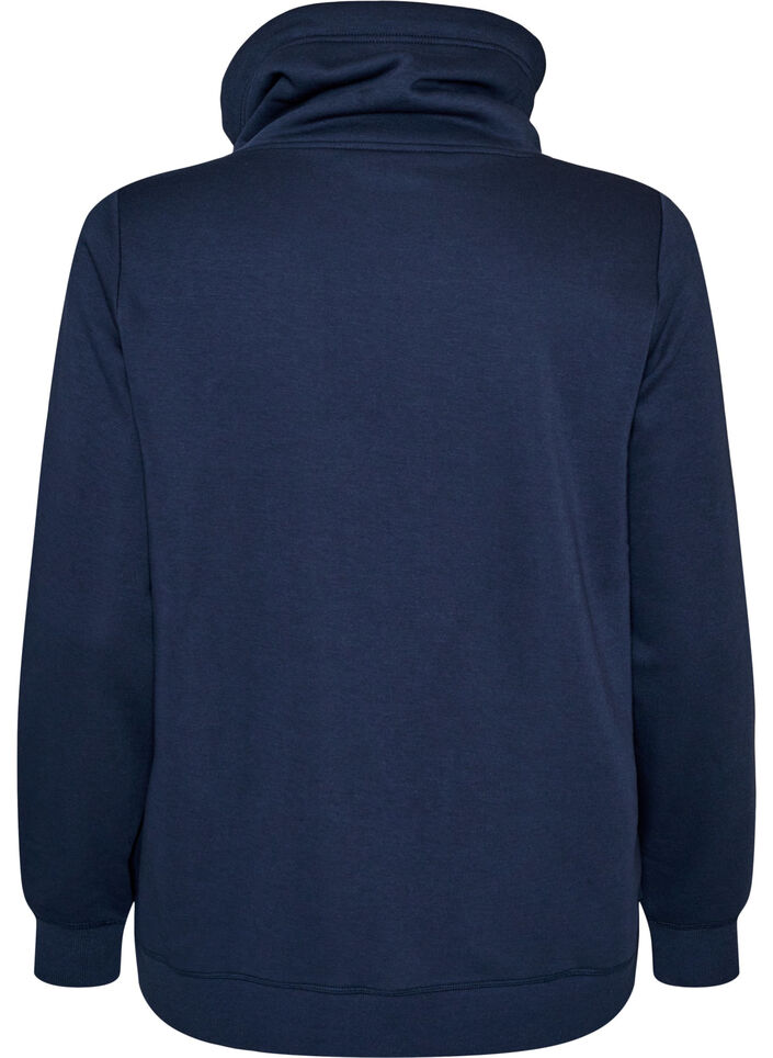 Bluza z wysokim kolnierzem i kieszeniami, Niebieskie, Packshot image number 1