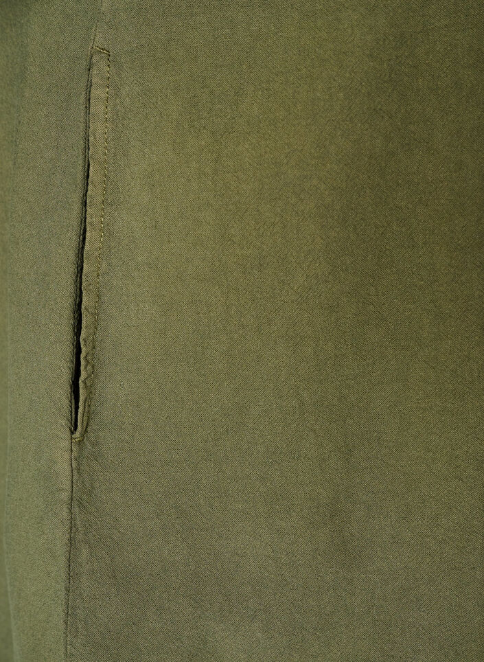 Sukienka bawelniana z kr&oacute;tkim rekawem i kieszeniami, Zielony, Packshot image number 3
