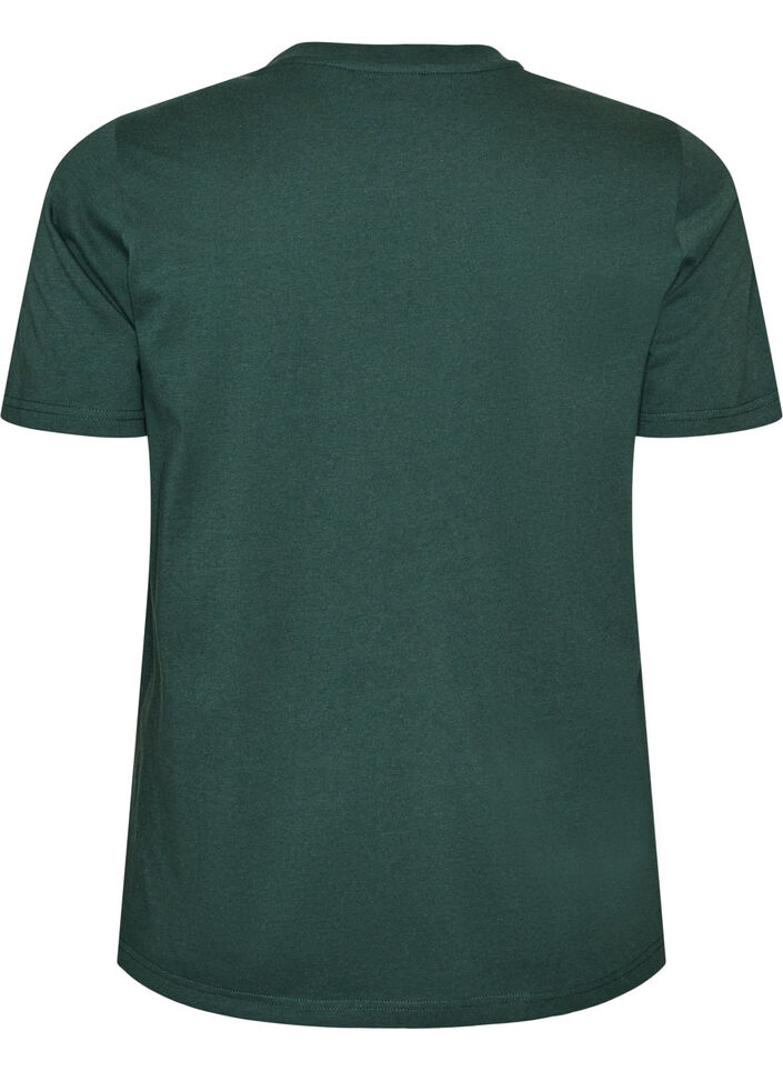 T-shirt z bawelny organicznej z nadrukiem, Zielony, Packshot image number 1