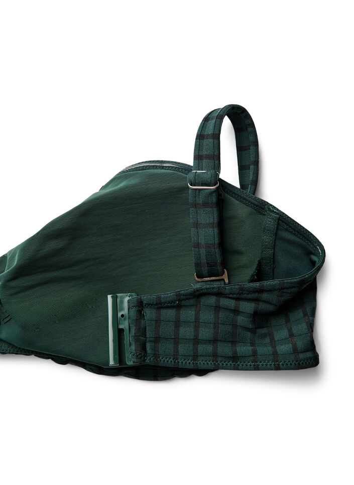 Stanik bikini w kratke z odpinanymi ramiaczkami, Zielony, Packshot image number 3