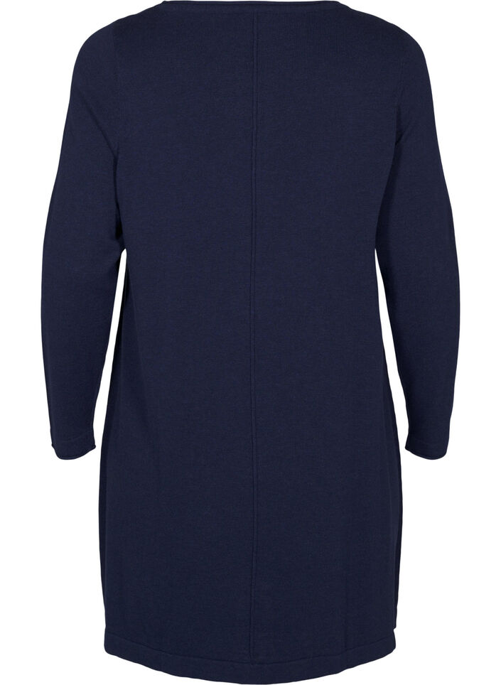 Dzianinowa sukienka z mieszanki bawelny i wiskozy, Niebieskie, Packshot image number 1