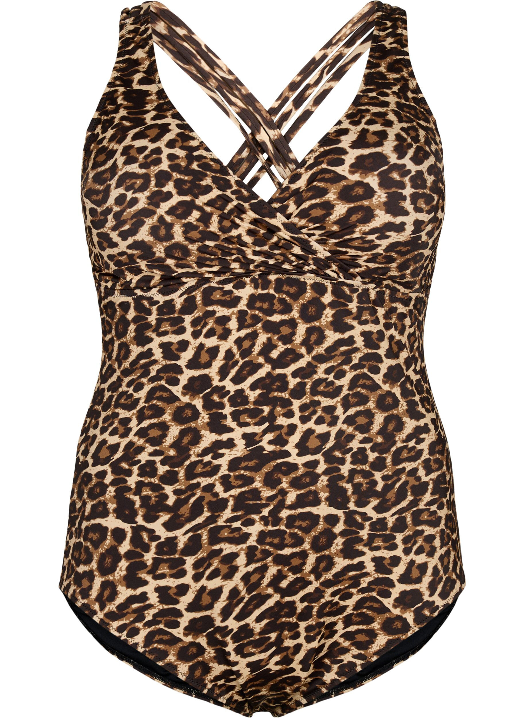 Zizzi Str&oacute;j kapielowy ze skrzyzowanymi plecami i wyjmowanymi wkladkami, Leopard Print, Packshot image number 0