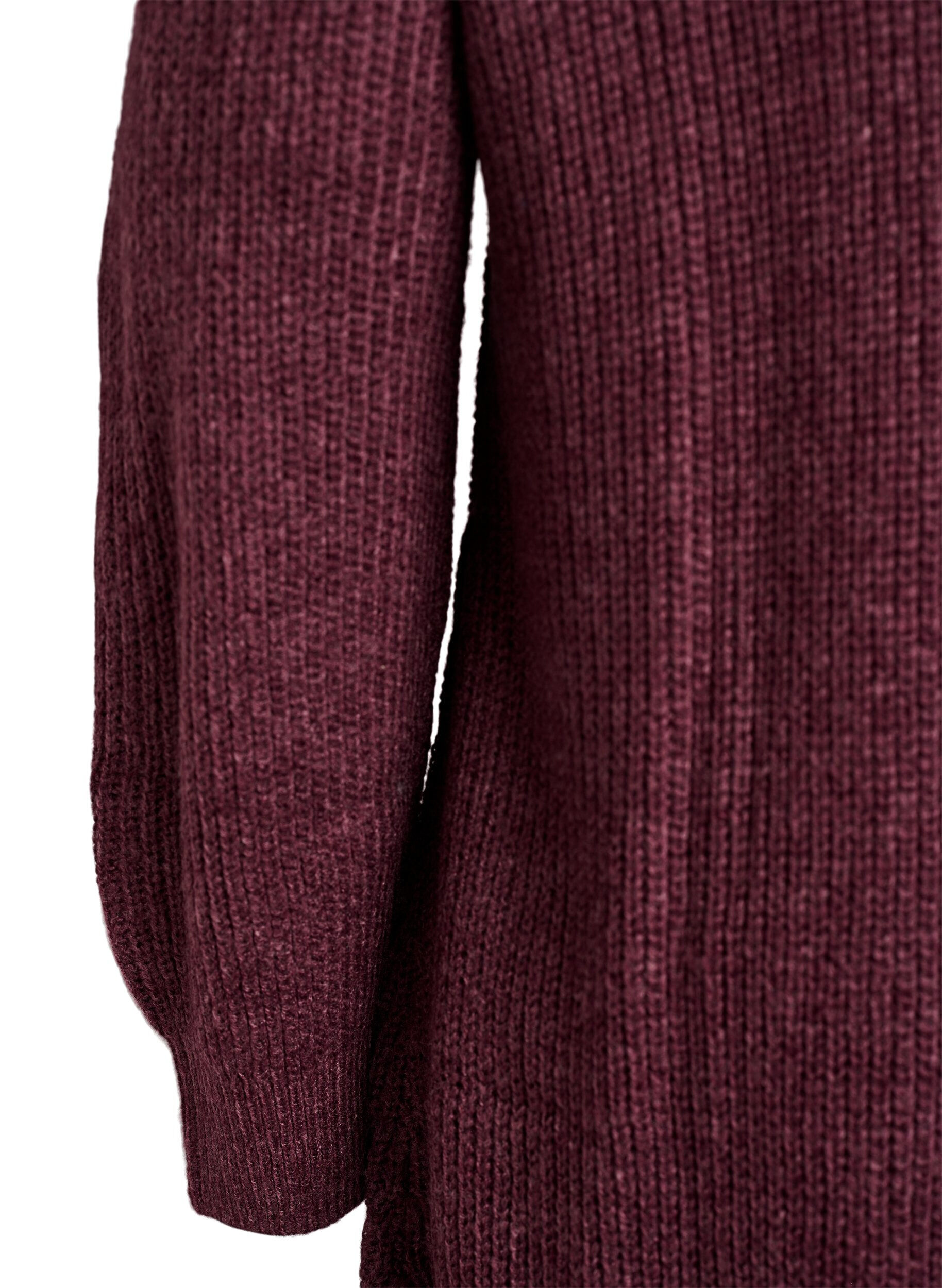 Zizzi FLASH - Kr&oacute;tka sukienka dzianinowa z wysokim dekoltem, Czerwony, Packshot image number 3