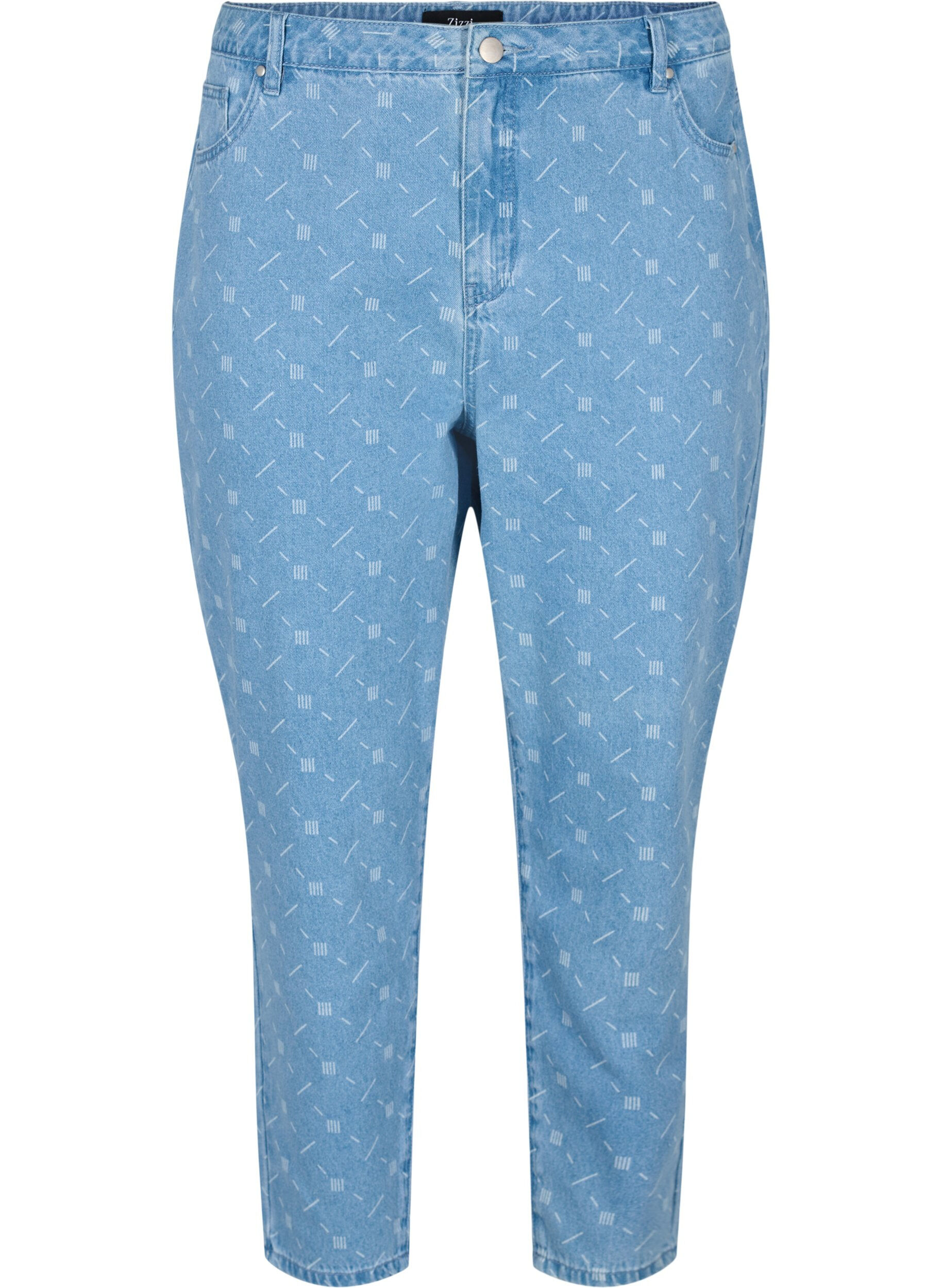 Zizzi  Jeansy Mille typu mom fit z nadrukiem, Light blue denim, Packshot image number 0