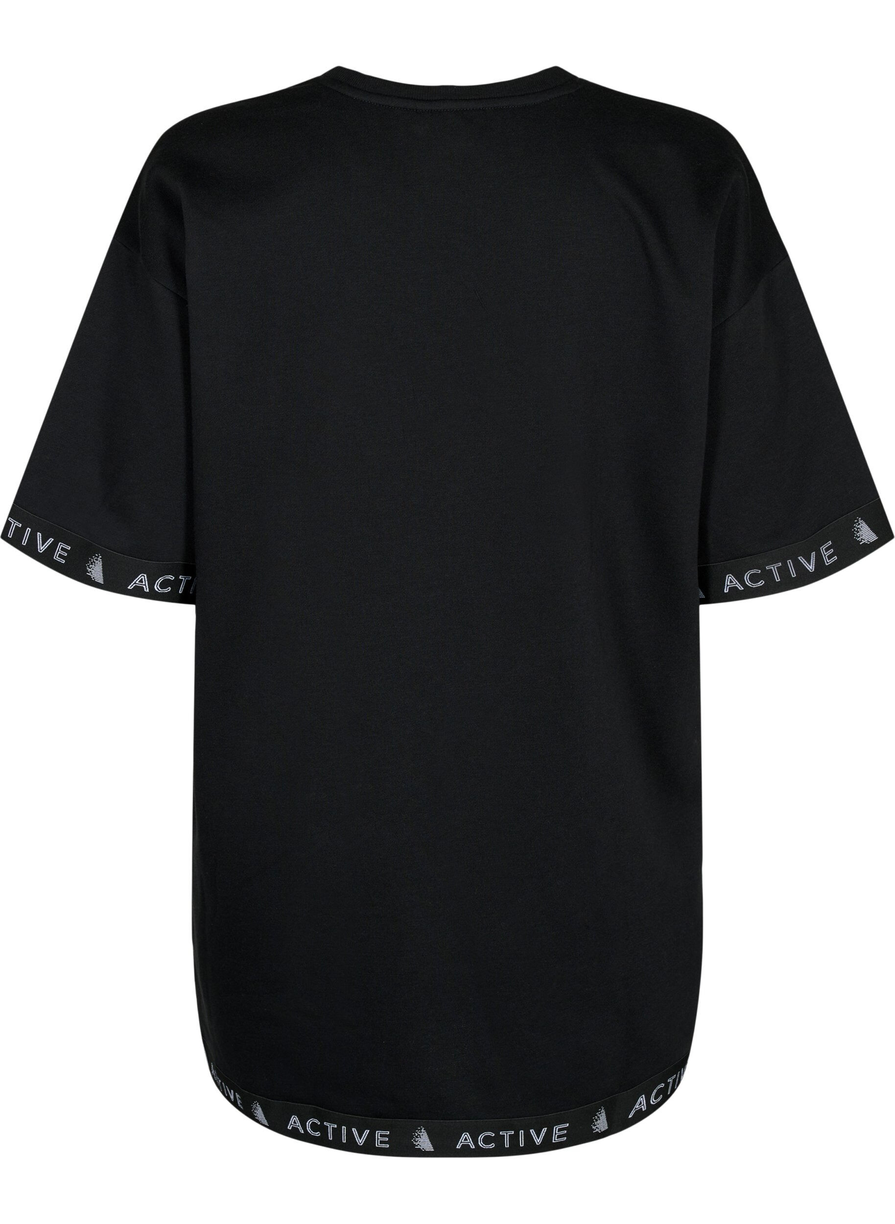 Zizzi Sweatshirt with 1/2 sleeves, Black, Packshot image number 1