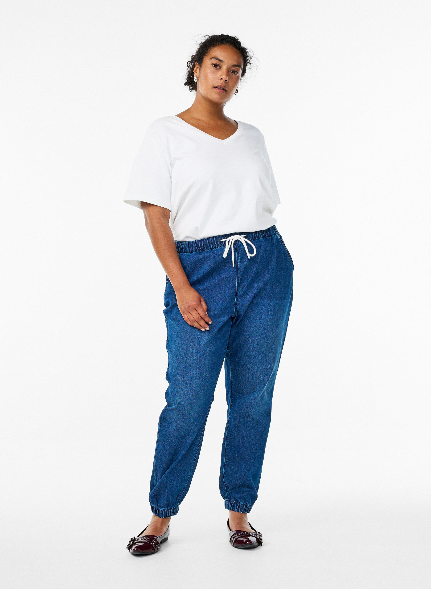 ZizziJeansowe joggery z kieszeniami, Niebieskie, Model image number 1