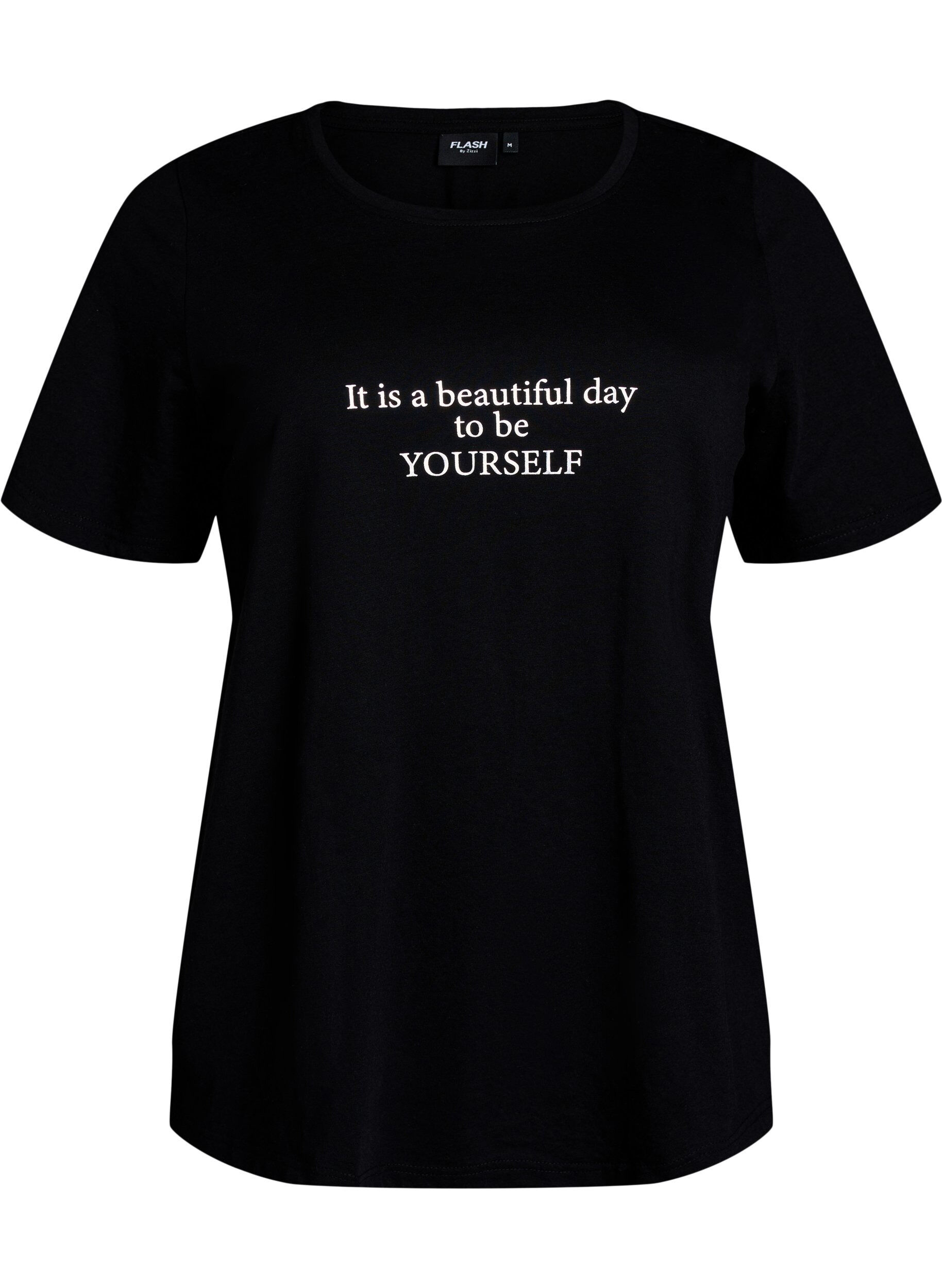 Zizzi Koszulka z motywem, Czarne, Packshot image number 0