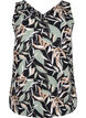 Wzorzysty top z dekoltem w serek, Black w. Gr.Leaf AOP, Packshot image number 0