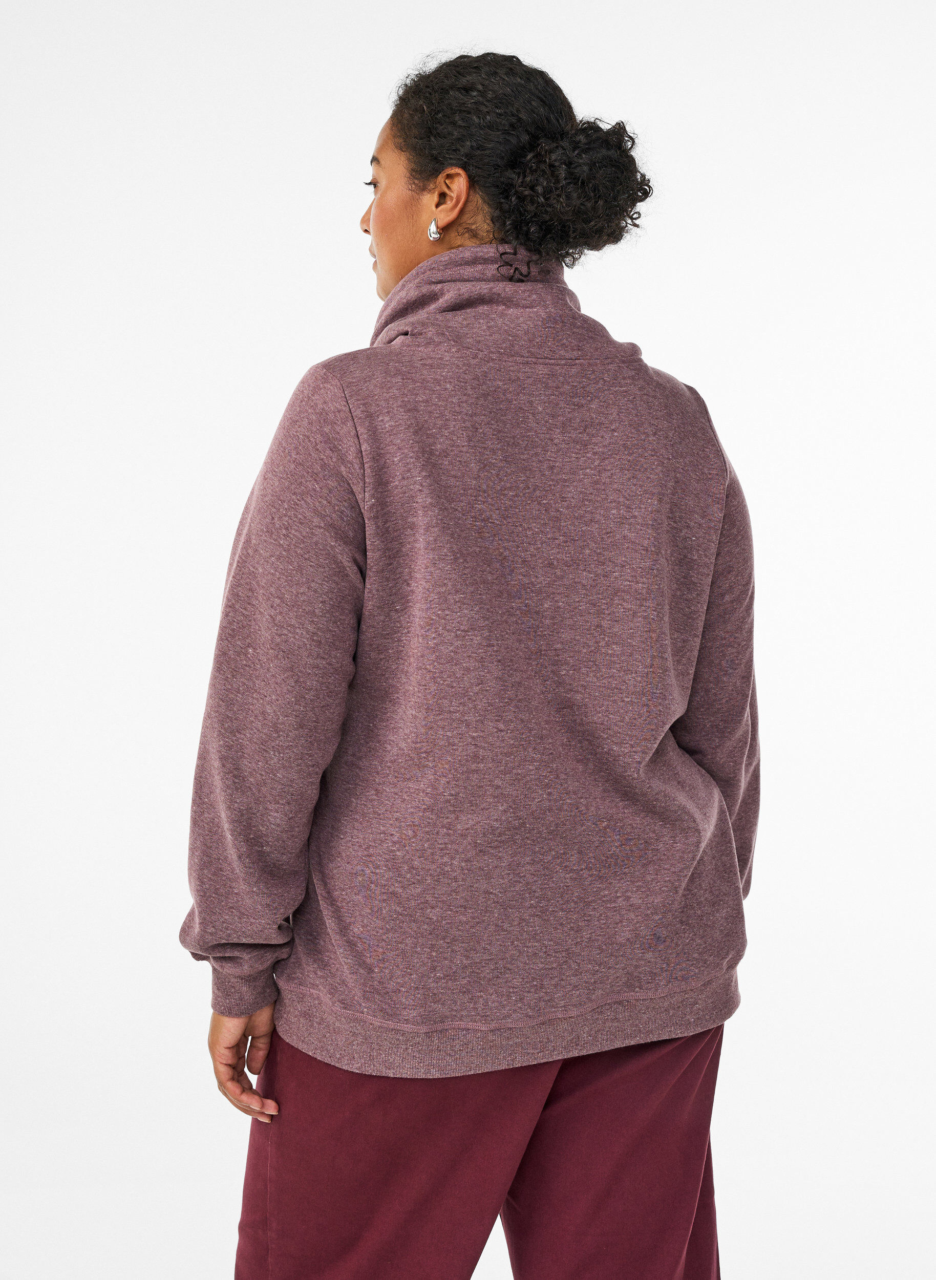 ZizziBluza z wysokim kolnierzem i kieszeniami, Czerwony, Model image number 2