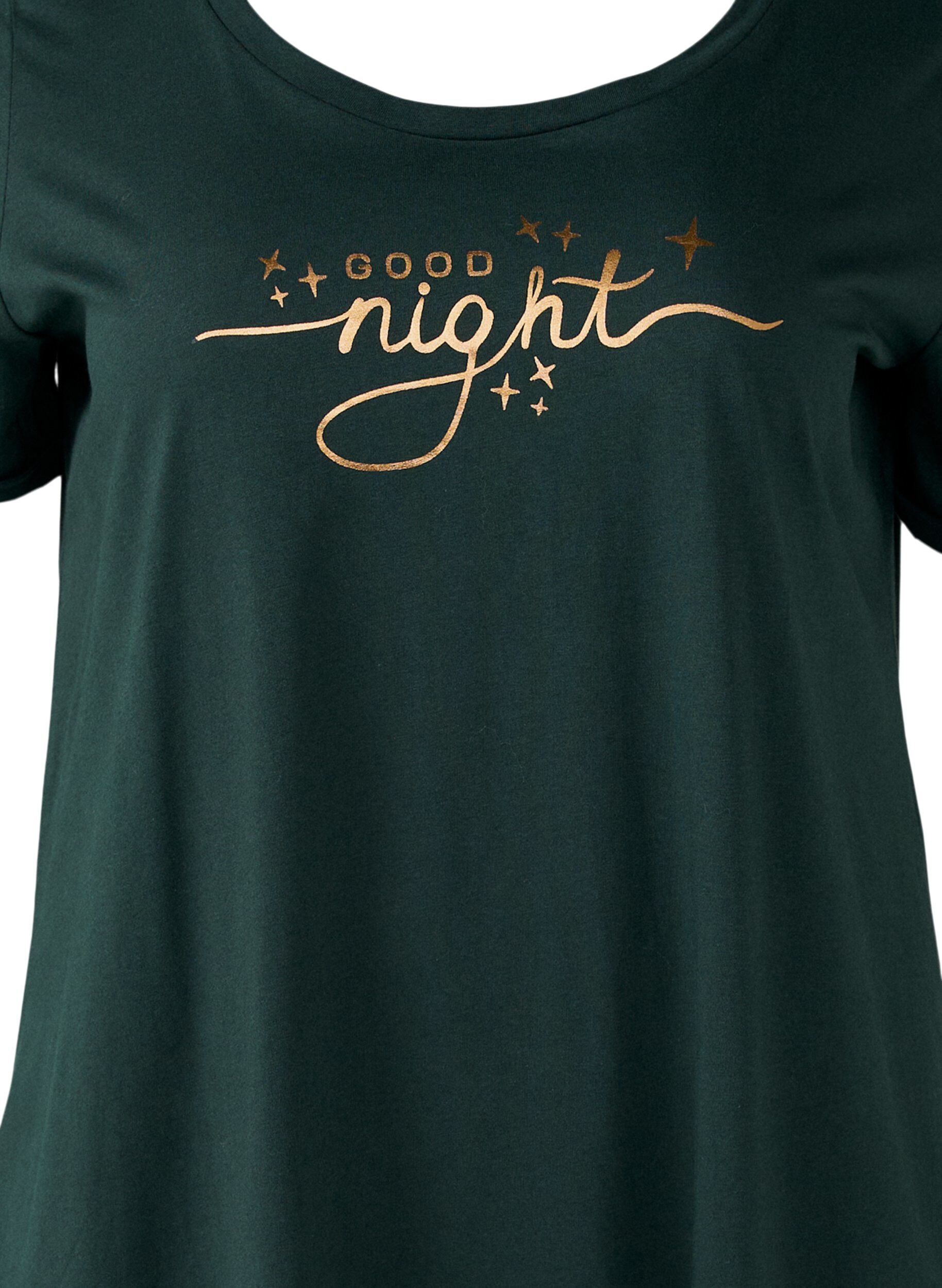 Zizzi Koszula nocna z kr&oacute;tkim rekawem, wykonana z bawelny organicznej, Zielony, Packshot image number 2