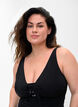 Bathing suit with drawstring detail, Black, Model image number 2