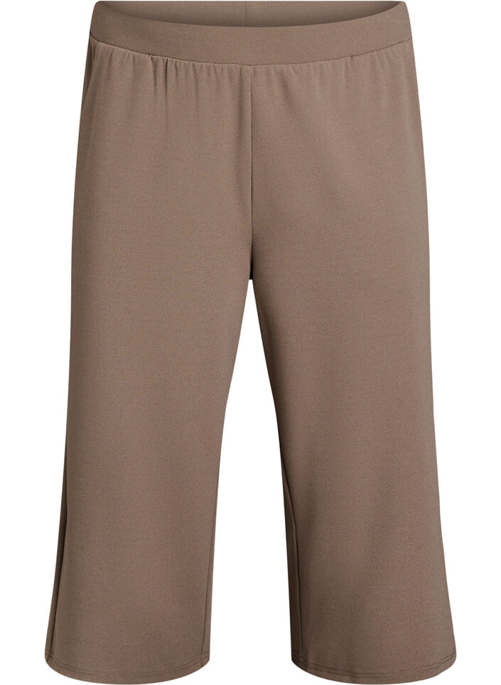 FLASH - Spodnie 3/4 o luznym kroju z wysokim stanem, Brązowy, Packshot image number 0