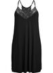 Koszula nocna z wiskozy bez rekawów z koronka, Czarne, Packshot image number 0