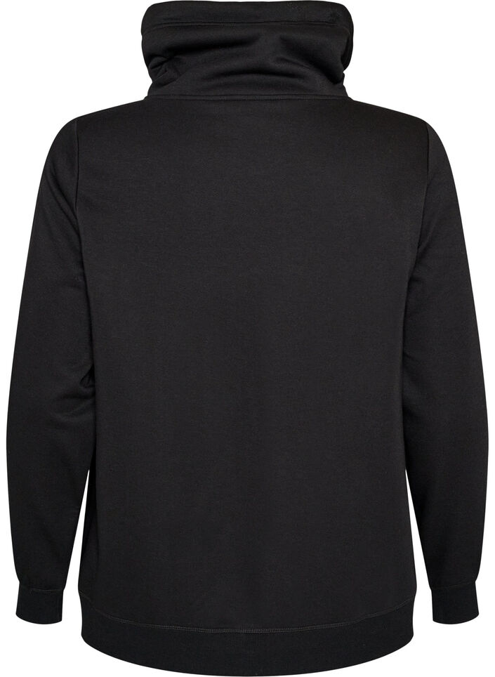Bluza z wysokim kolnierzem i kieszeniami, Czarne, Packshot image number 1