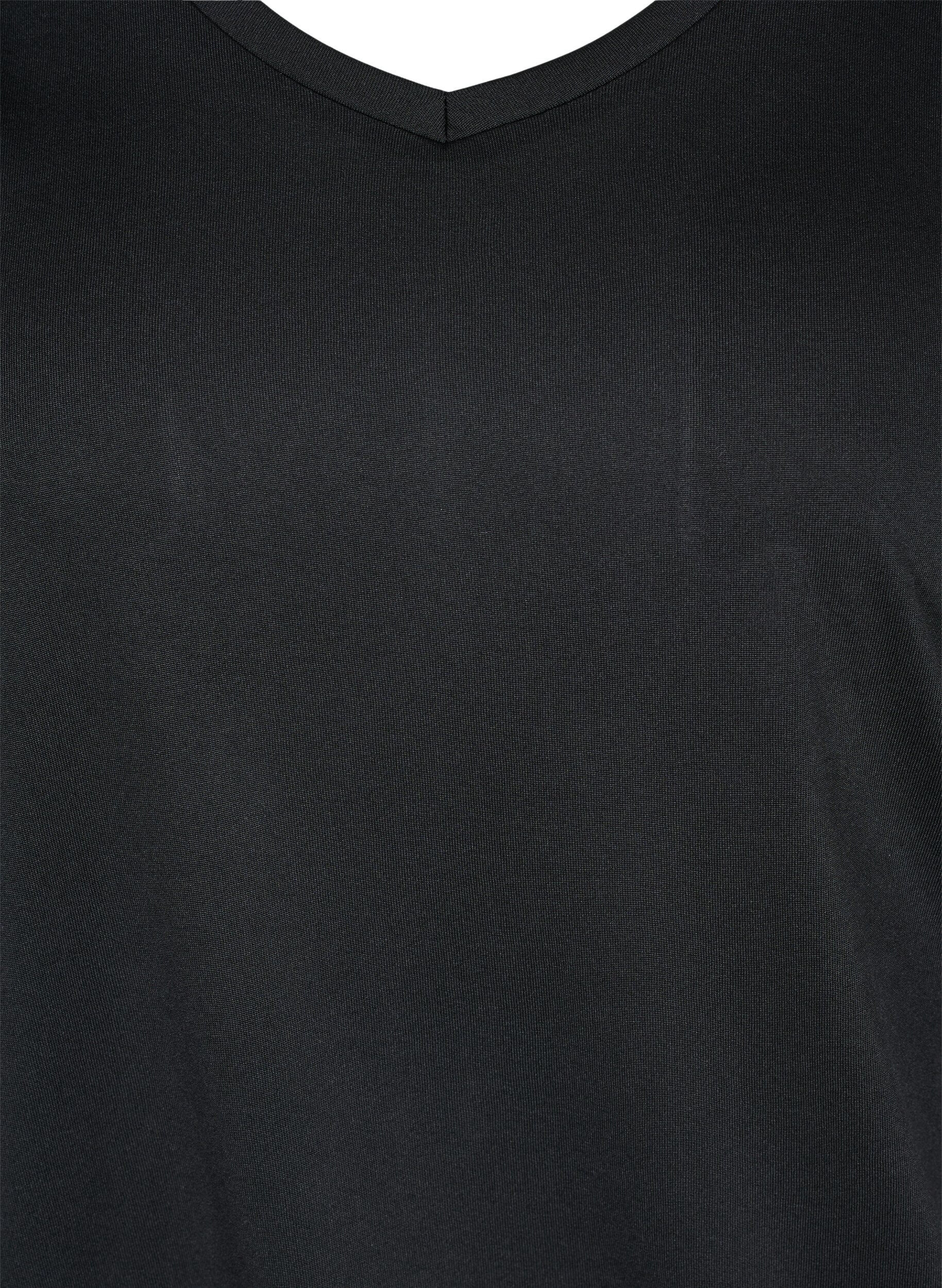 Zizzi Short-sleeved exercise top, Black, Packshot image number 2