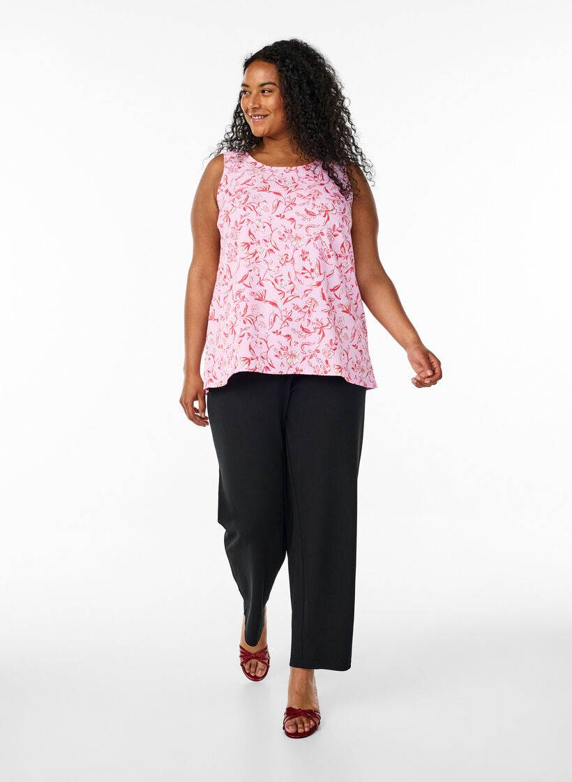 Top bez rekaw&oacute;w z tekstura, R&oacute;żowy, Model image number 1