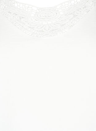 Bluzka z wiskozy z szydelkowym detalem, Bright White, Packshot image number 2