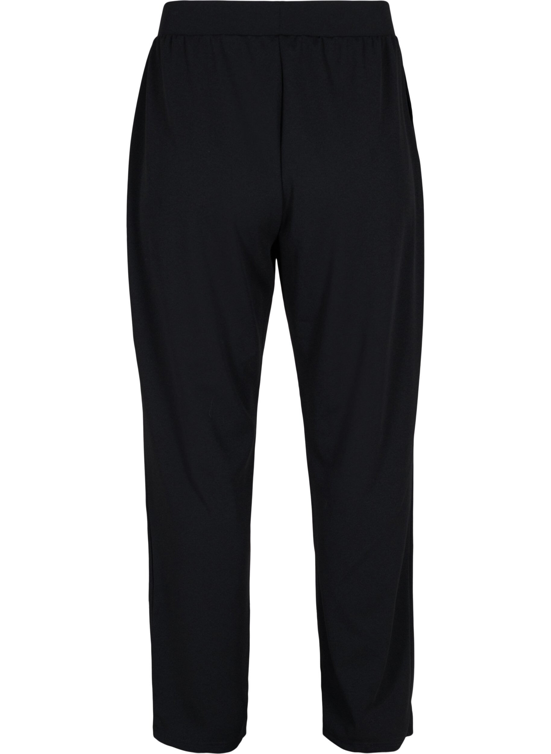 Zizzi Loose trousers with elasticated waist, Black, Packshot image number 1