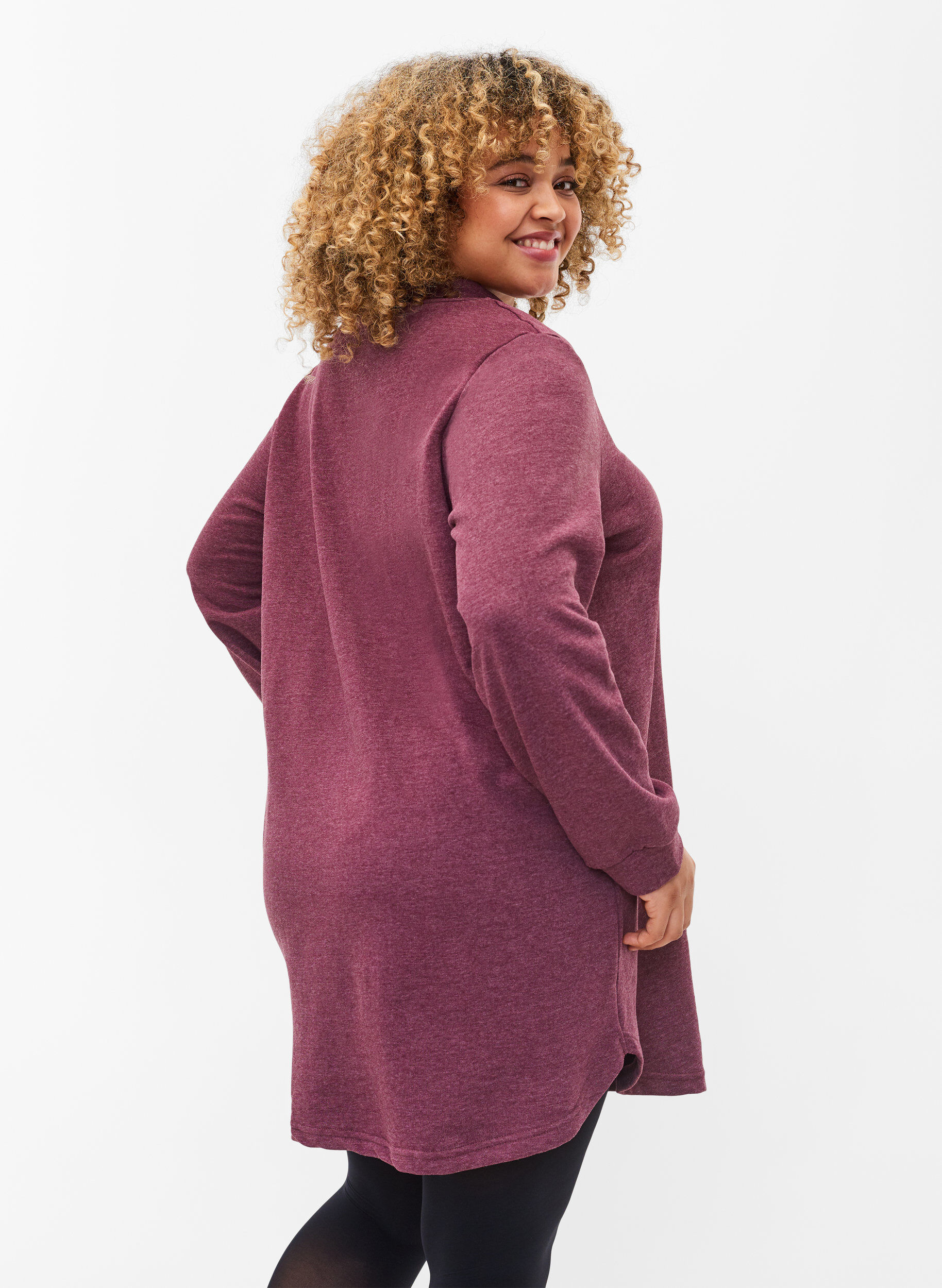 Zizzi Long-sleeved tunic with drawstrings, Port Royal Mel, Model image number 1