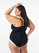 Strój kapielowy z wysciólka i kontrastowymi detalami, Czarne, Model image number 1