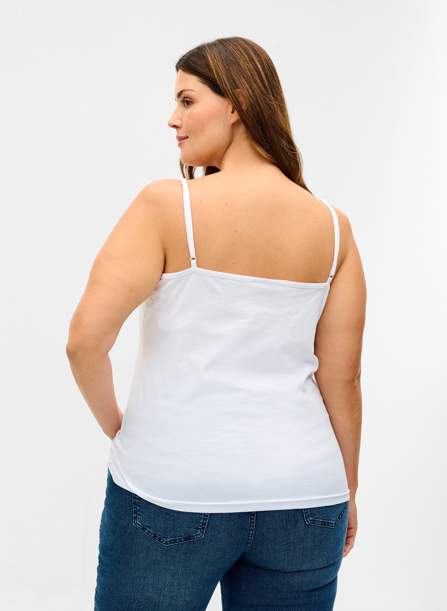 Zizzi Podstawowa koszulka bawelniana 2-pack, Navy B/B White, Model image number 2