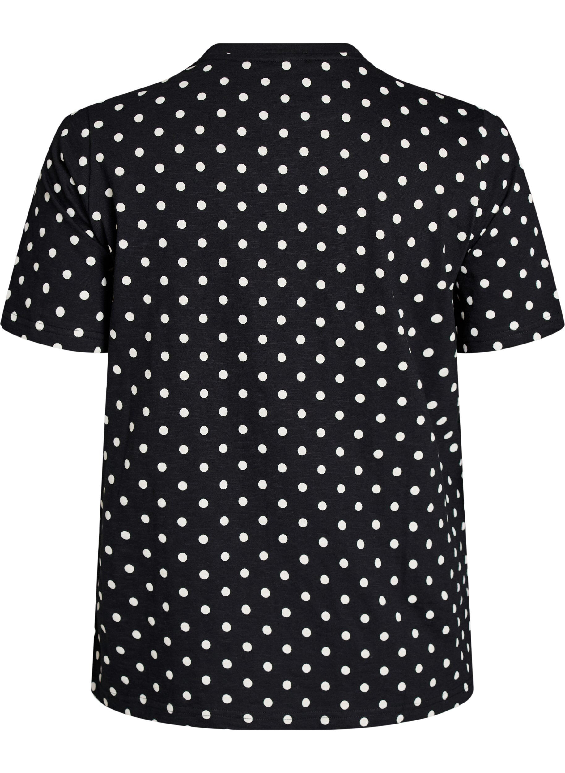 Zizzi Koszulka Polka dot bawelniana, Czarne, Packshot image number 1