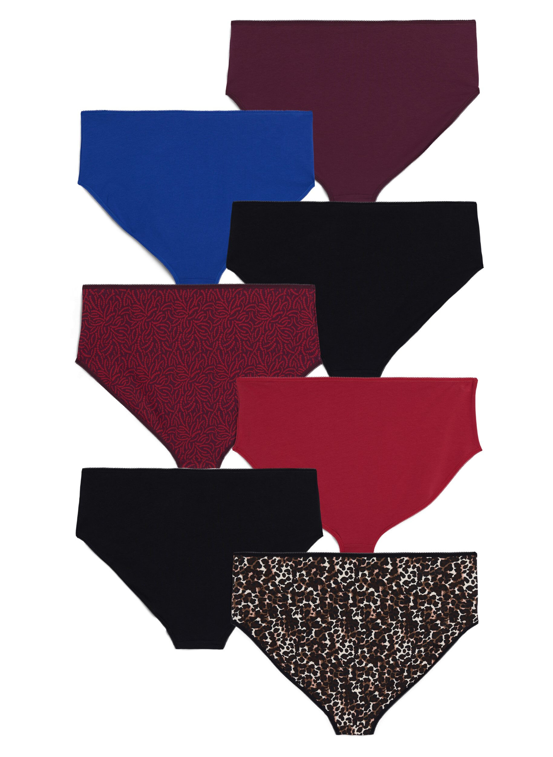 Zizzi Majtki z regularnym stanem 7-pack, Czerwony, Packshot image number 1