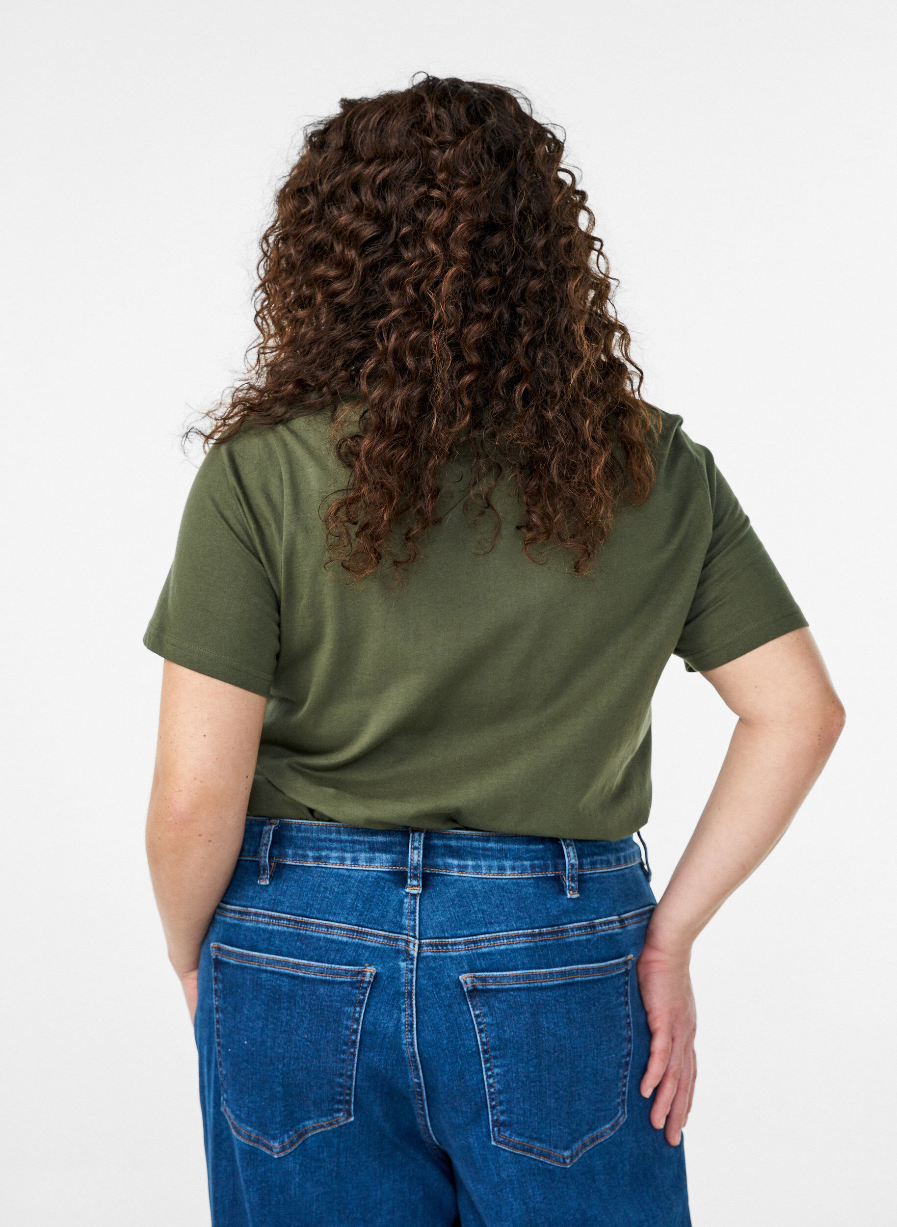 Zizzi Koszulka bawelniana z ozdobnym detalem z przodu, Zielony, Model image number 2