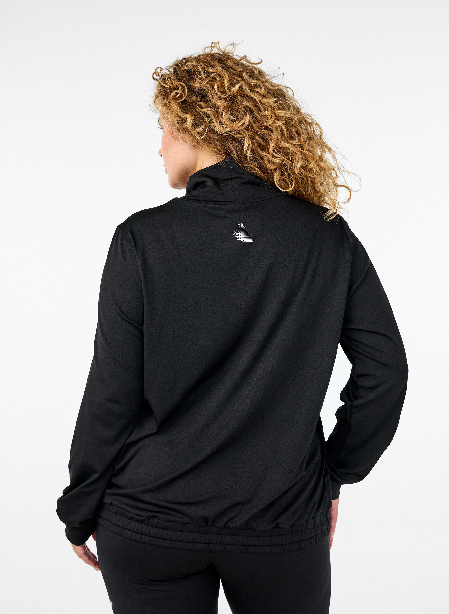 Zizzi Top treningowy z wysokim zapieciem pod szyja, Black, Model image number 1